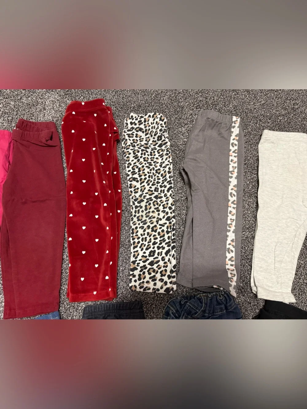 18 month baby girls pants denim cheetah leopard velvet Nike